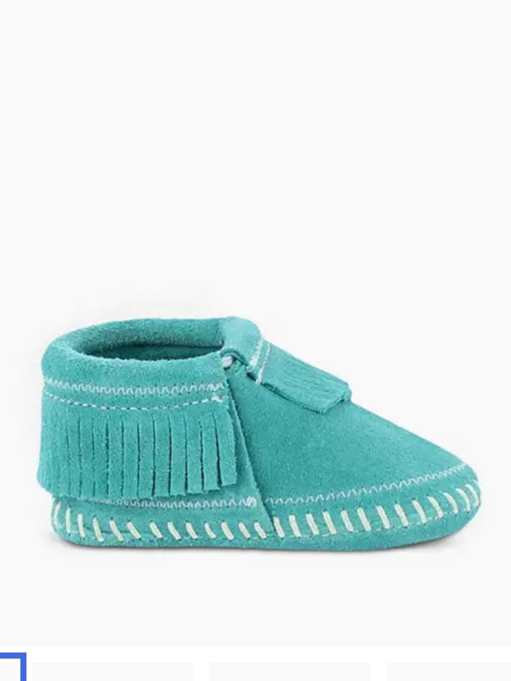 Minnetonka Riley Bootie Turquoise Infant Moccasins Suede Size 3